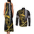 Hawaii Ikaika Warrior Helmet Couples Matching Tank Maxi Dress and Long Sleeve Button Shirt Gold Style