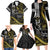 Hawaii Ikaika Warrior Helmet Family Matching Long Sleeve Bodycon Dress and Hawaiian Shirt Gold Style