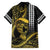 Hawaii Ikaika Warrior Helmet Family Matching Long Sleeve Bodycon Dress and Hawaiian Shirt Gold Style