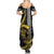 Hawaii Ikaika Warrior Helmet Family Matching Summer Maxi Dress and Hawaiian Shirt Gold Style