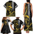 Hawaii Ikaika Warrior Helmet Family Matching Tank Maxi Dress and Hawaiian Shirt Gold Style