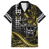 Hawaii Ikaika Warrior Helmet Hawaiian Shirt Gold Style LT05 Gold - Polynesian Pride
