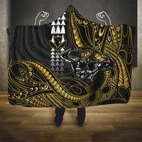 Hawaii Ikaika Warrior Helmet Hooded Blanket Gold Style LT05 - Polynesian Pride