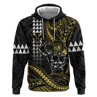 Hawaii Ikaika Warrior Helmet Hoodie Gold Style LT05 Pullover Hoodie Gold - Polynesian Pride
