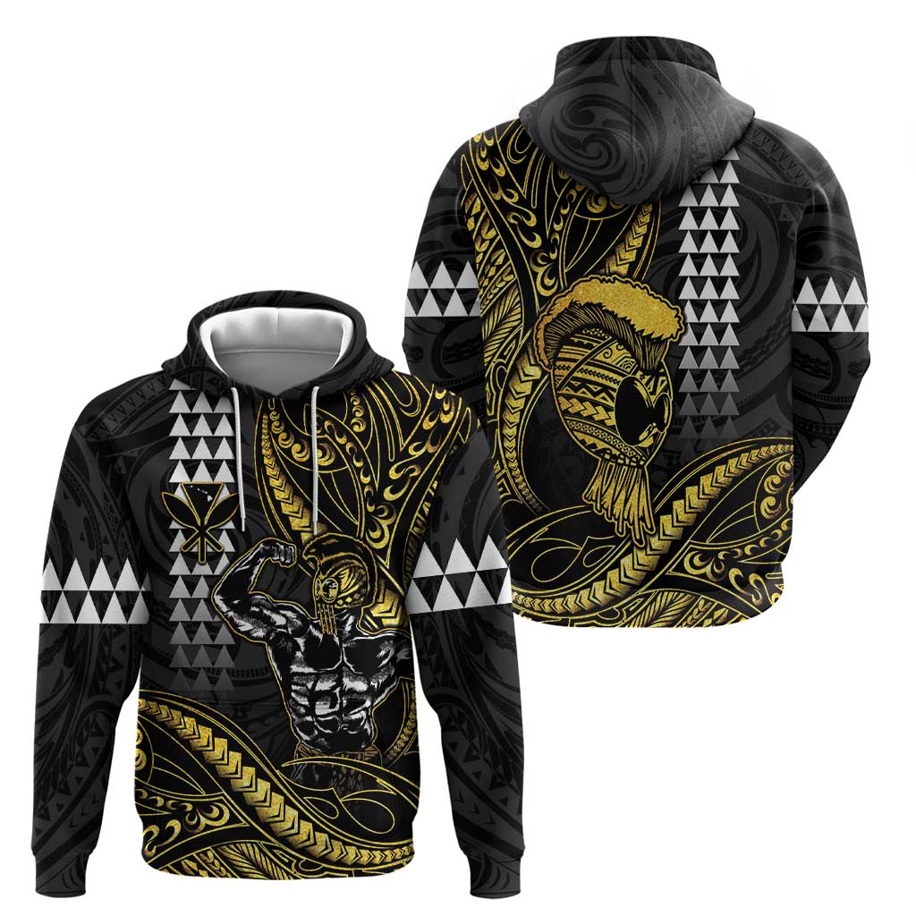 Hawaii Ikaika Warrior Helmet Hoodie Gold Style LT05 - Polynesian Pride