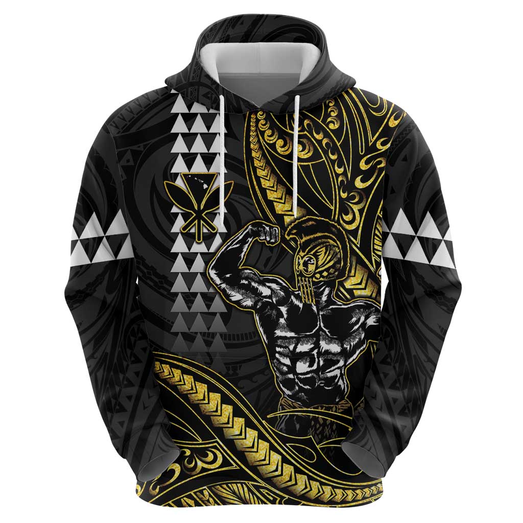 Hawaii Ikaika Warrior Helmet Hoodie Gold Style LT05 - Polynesian Pride