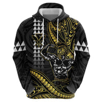 Hawaii Ikaika Warrior Helmet Hoodie Gold Style LT05 - Polynesian Pride