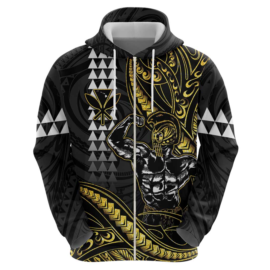 Hawaii Ikaika Warrior Helmet Hoodie Gold Style LT05 - Polynesian Pride