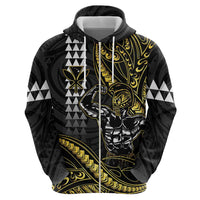 Hawaii Ikaika Warrior Helmet Hoodie Gold Style LT05 - Polynesian Pride