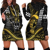 Hawaii Ikaika Warrior Helmet Hoodie Dress Gold Style LT05 - Polynesian Pride