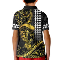 Hawaii Ikaika Warrior Helmet Kid Polo Shirt Gold Style LT05 - Polynesian Pride