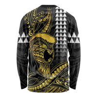 Hawaii Ikaika Warrior Helmet Long Sleeve Shirt Gold Style LT05 - Polynesian Pride