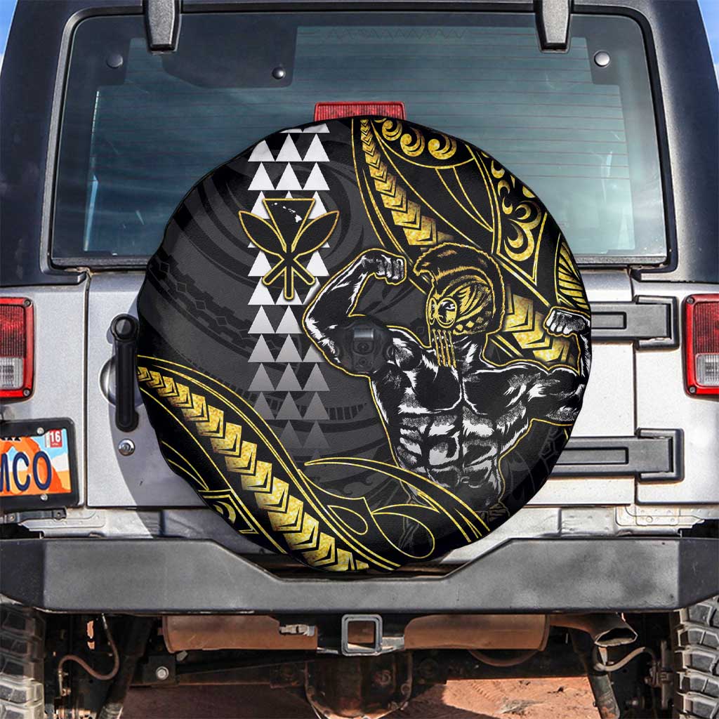 Hawaii Ikaika Warrior Helmet Spare Tire Cover Gold Style LT05 Gold - Polynesian Pride