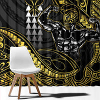 Hawaii Ikaika Warrior Helmet Window Curtain Gold Style LT05 - Polynesian Pride