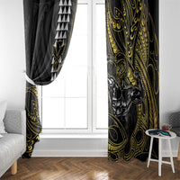 Hawaii Ikaika Warrior Helmet Window Curtain Gold Style LT05 - Polynesian Pride