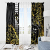 Hawaii Ikaika Warrior Helmet Window Curtain Gold Style LT05 - Polynesian Pride