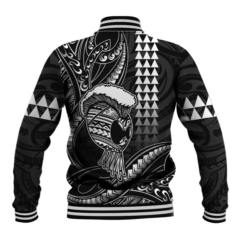 Hawaii Ikaika Warrior Helmet Baseball Jacket Black Tribal Tattoo LT05 - Polynesian Pride