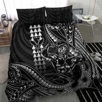 Hawaii Ikaika Warrior Helmet Bedding Set Black Tribal Tattoo LT05 - Polynesian Pride