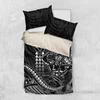 Hawaii Ikaika Warrior Helmet Bedding Set Black Tribal Tattoo LT05 US Twin 172cm x 218cm Black - Polynesian Pride