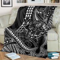 Hawaii Ikaika Warrior Helmet Blanket Black Tribal Tattoo LT05 - Polynesian Pride