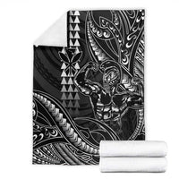 Hawaii Ikaika Warrior Helmet Blanket Black Tribal Tattoo LT05 - Polynesian Pride