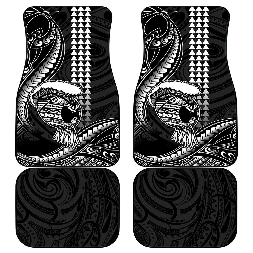 Hawaii Ikaika Warrior Helmet Car Mats Black Tribal Tattoo LT05 - Polynesian Pride