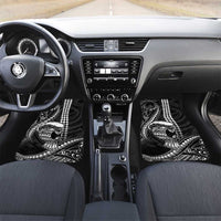 Hawaii Ikaika Warrior Helmet Car Mats Black Tribal Tattoo LT05 Set 2pcs - Front Black - Polynesian Pride