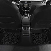 Hawaii Ikaika Warrior Helmet Car Mats Black Tribal Tattoo LT05 Set 2pcs - Back Black - Polynesian Pride