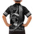 Hawaii Ikaika Warrior Helmet Family Matching Mermaid Dress and Hawaiian Shirt Black Tribal Tattoo