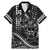 Hawaii Ikaika Warrior Helmet Family Matching Mermaid Dress and Hawaiian Shirt Black Tribal Tattoo