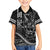 Hawaii Ikaika Warrior Helmet Family Matching Puletasi and Hawaiian Shirt Black Tribal Tattoo