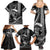 Hawaii Ikaika Warrior Helmet Family Matching Summer Maxi Dress and Hawaiian Shirt Black Tribal Tattoo