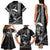 Hawaii Ikaika Warrior Helmet Family Matching Tank Maxi Dress and Hawaiian Shirt Black Tribal Tattoo