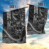 Hawaii Ikaika Warrior Helmet Garden Flag Black Tribal Tattoo LT05 - Polynesian Pride