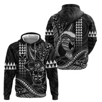 Hawaii Ikaika Warrior Helmet Hoodie Black Tribal Tattoo LT05 - Polynesian Pride