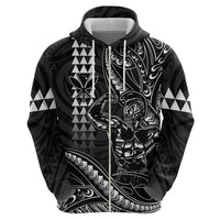 Hawaii Ikaika Warrior Helmet Hoodie Black Tribal Tattoo LT05 - Polynesian Pride