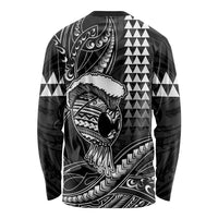 Hawaii Ikaika Warrior Helmet Long Sleeve Shirt Black Tribal Tattoo LT05 - Polynesian Pride