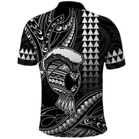 Hawaii Ikaika Warrior Helmet Polo Shirt - Black Tribal Tattoo LT05 - Polynesian Pride