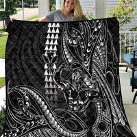 Hawaii Ikaika Warrior Helmet Quilt Black Tribal Tattoo LT05 Black - Polynesian Pride