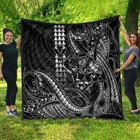 Hawaii Ikaika Warrior Helmet Quilt Black Tribal Tattoo LT05 - Polynesian Pride