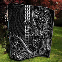 Hawaii Ikaika Warrior Helmet Quilt Black Tribal Tattoo LT05 - Polynesian Pride