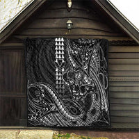 Hawaii Ikaika Warrior Helmet Quilt Black Tribal Tattoo LT05 - Polynesian Pride