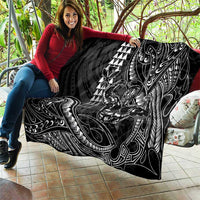 Hawaii Ikaika Warrior Helmet Quilt Black Tribal Tattoo LT05 - Polynesian Pride
