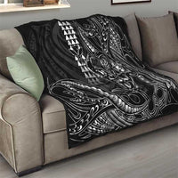 Hawaii Ikaika Warrior Helmet Quilt Black Tribal Tattoo LT05 - Polynesian Pride