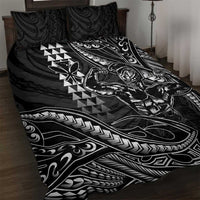 Hawaii Ikaika Warrior Helmet Quilt Bed Set Black Tribal Tattoo LT05 Black - Polynesian Pride