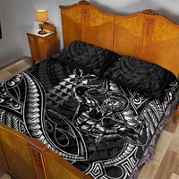 Hawaii Ikaika Warrior Helmet Quilt Bed Set Black Tribal Tattoo LT05 - Polynesian Pride