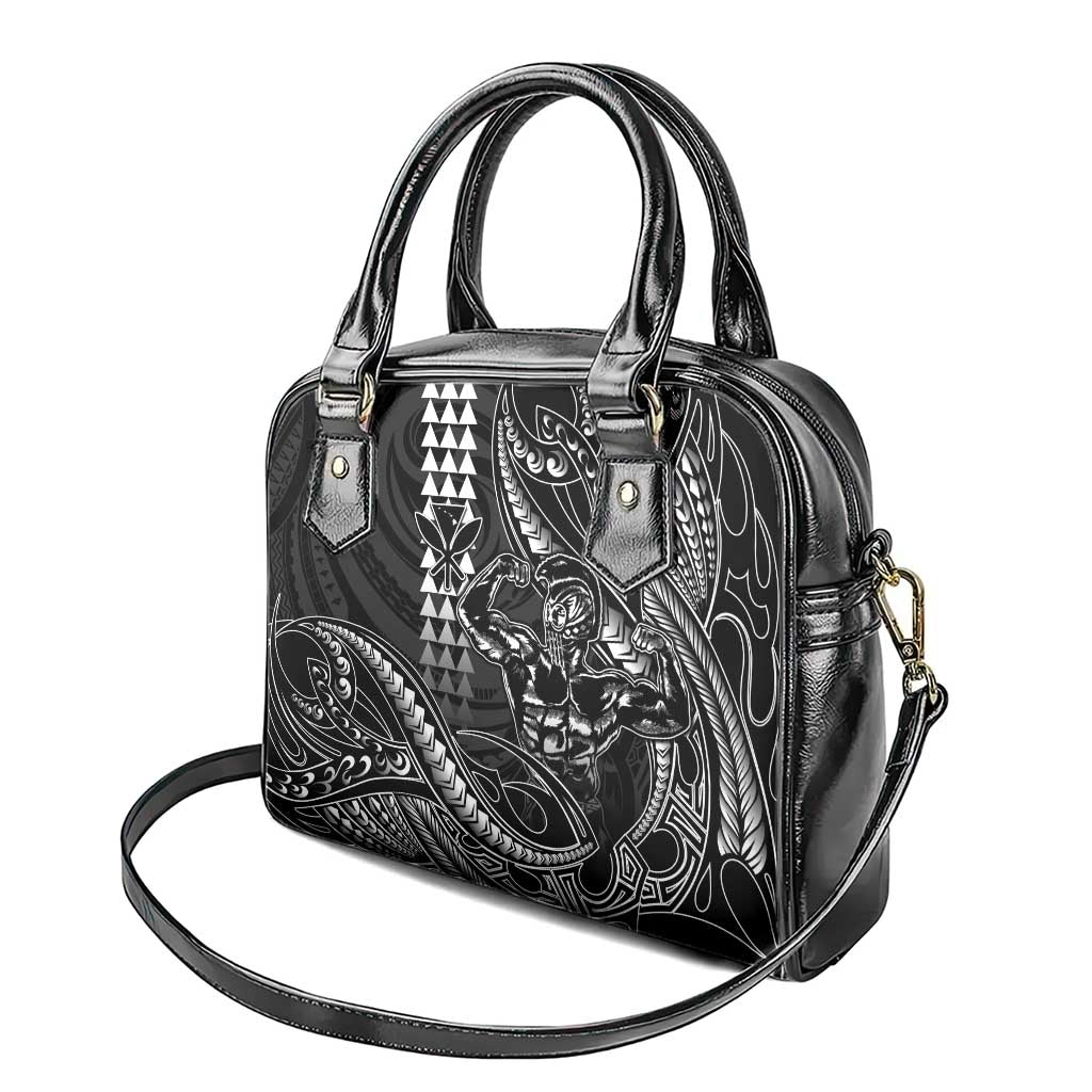 Hawaii Ikaika Warrior Helmet Shoulder Handbag Black Tribal Tattoo LT05 - Polynesian Pride