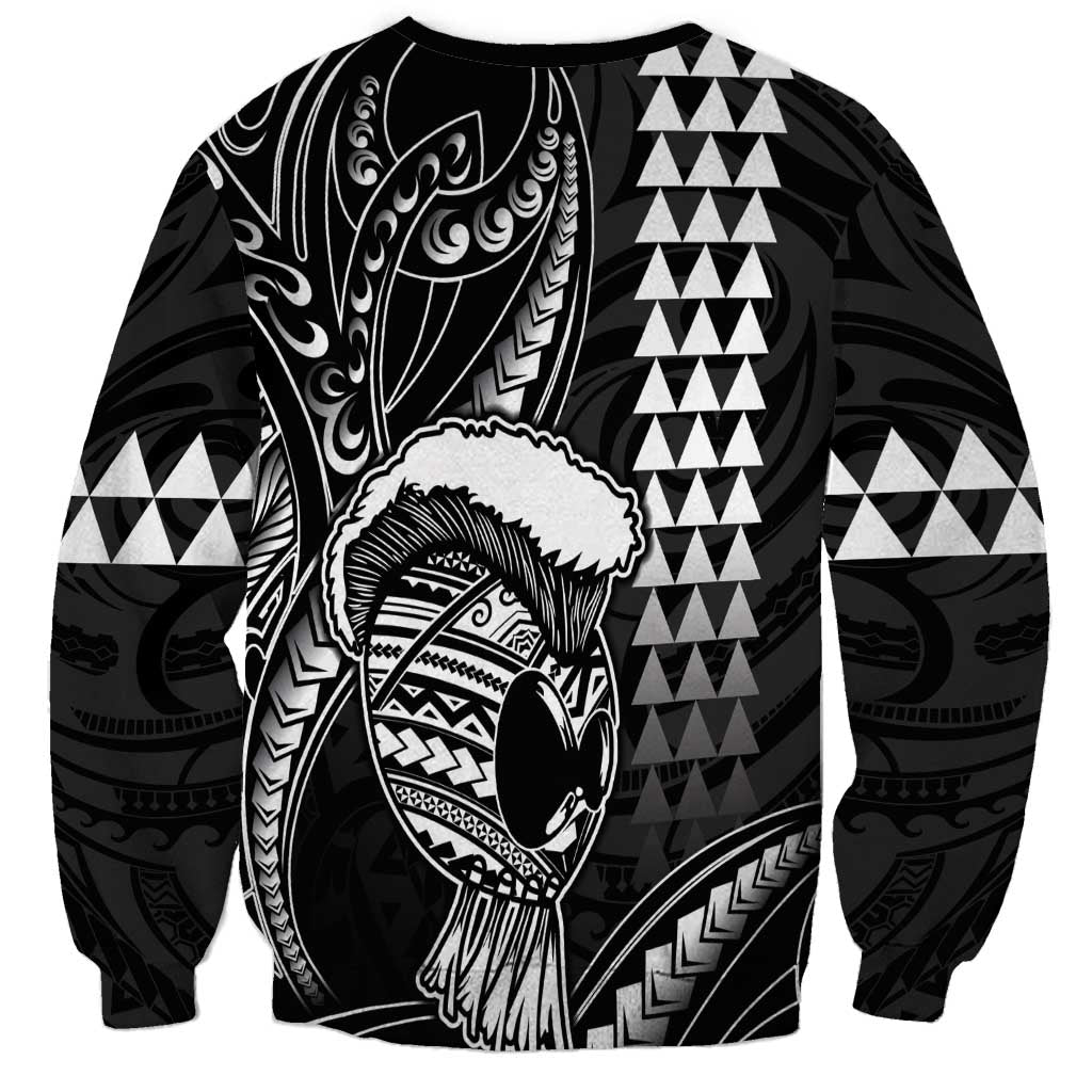 Hawaii Ikaika Warrior Helmet Sweatshirt Black Tribal Tattoo LT05 - Polynesian Pride