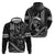 Hawaii Ikaika Warrior Helmet Zip Hoodie Black Tribal Tattoo