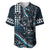 Hawaii Ikaika Warrior Helmet Baseball Jersey Blue Tribal Tattoo